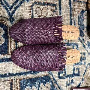 Artisano Plum Woven Mules